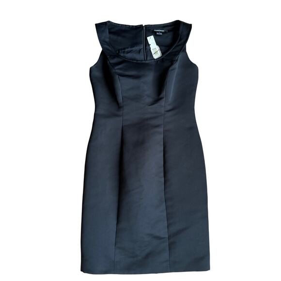 Ellen Tracy Black Structured Sheath Shift Dress Size 4 Career Work LBD Cocktail - Picture 1 of 13